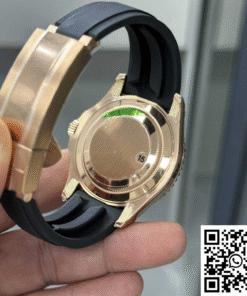 Alternative view of Rolex Yacht Master M126655-0002 VS Factory Rose Gold Black Dial