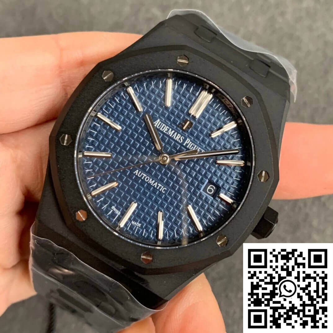 Audemars Piguet Royal Oak 15400 DLC Version ZF Factory Frosted Blue Dial Audemars Piguet Royal Oak 15400 DLC Version ZF Factory Frosted Blue Dial - Image 3