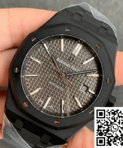 Alternative view of Audemars Piguet Royal Oak 15400 DLC Version ZF Factory Frosted Grey Dial