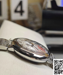 AF Factory Cartier Ballon Bleu 33mm watch reference W4BB0015 with diamond-set bezel (side view).