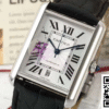 Cartier Tank CRWSTA0053 AF Factory 31mm Stainless Steel White Dial Black Band 9 1