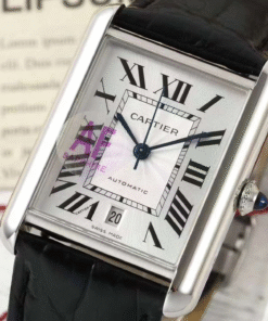 Cartier Tank CRWSTA0053 AF Factory 31mm Stainless Steel White Dial Black Band