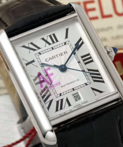Cartier Tank CRWSTA0053 AF Factory 31mm Stainless Steel White Dial Black Band Cartier Tank CRWSTA0053 AF Factory 31mm Stainless Steel White Dial Black Band 9 5