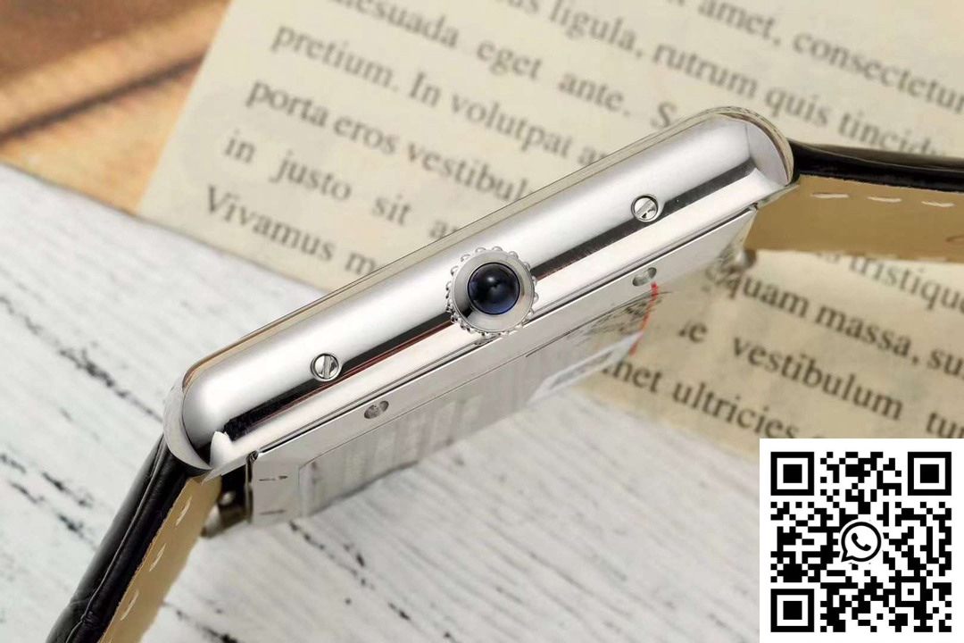 Cartier Tank CRWSTA0053 AF Factory 31mm Stainless Steel White Dial Black Band Cartier Tank CRWSTA0053 AF Factory 31mm Stainless Steel White Dial Black Band - Image 7