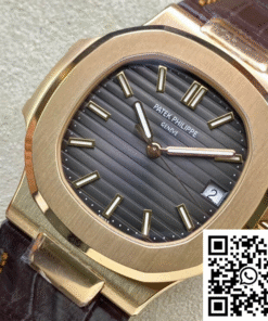 Alternative view of Patek Philippe Nautilus 5711R 3K Factory Rose Gold Grey Dial