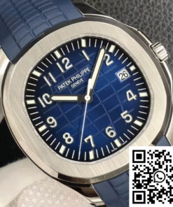 Alternative view of Patek Philippe Aquanaut 5168G-001 3K Factory Blue Strap