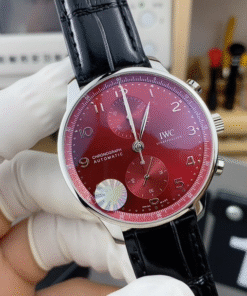 Alternative view of IWC Portugieser IW371629 ZF Factory Leather Band Red Dial