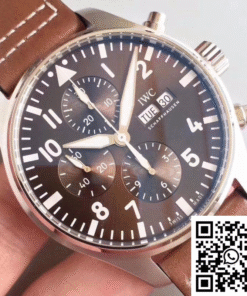 Alternative view of IWC Pilot Chronograph Edition Le Petit Prince IW377713 ZF Factory Chocolate Dial