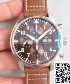 Brown dial IWC Pilot Chronograph watch