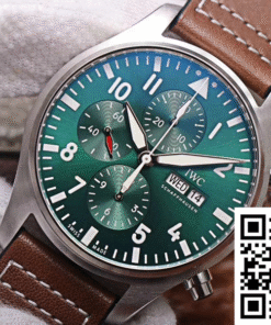 IWC Pilot Chronograph IW377726 green dial ZF Factory, front view