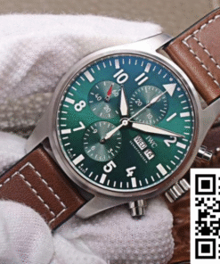 IWC Pilot Chronograph IW377726 green dial ZF Factory, front view